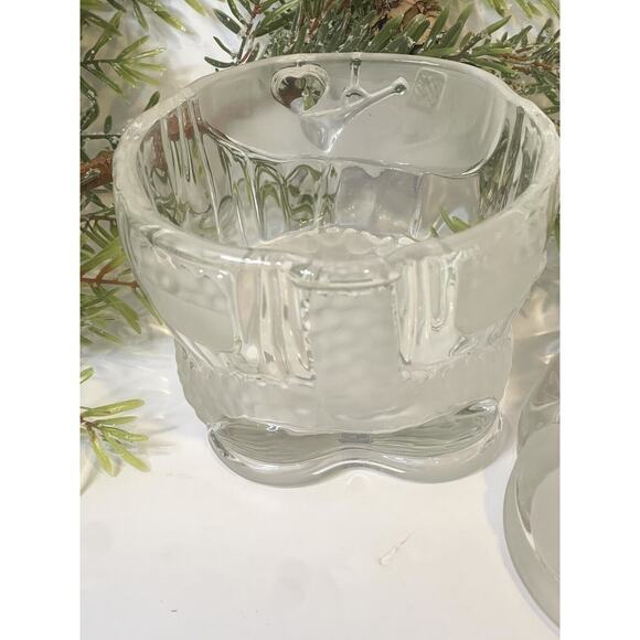 GORHAM Holiday Traditions Crystal Glass Santa Treat Jar 9 1/4" Made In Germany - Picture 5 of 8